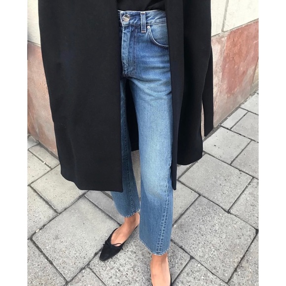 Toteme twisted seam original cropped straight leg jeans washed black grey - Picture 12 of 12